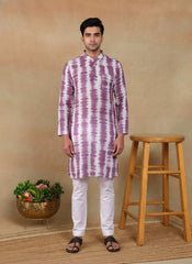 Men's Linen Digital Print Kurta & Pajama Set | Premium Festive Ethnic Wear
