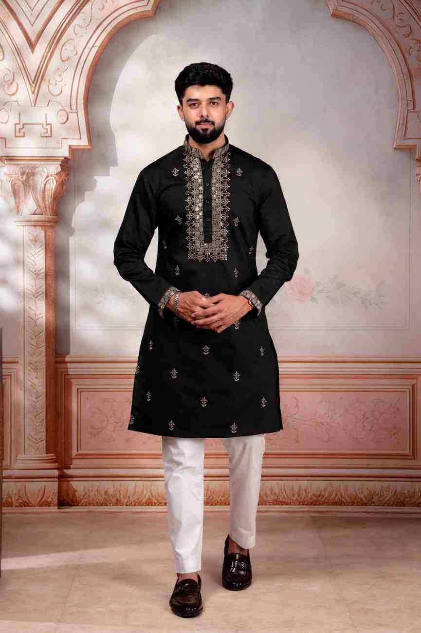 Wedding Kurta for Men Black