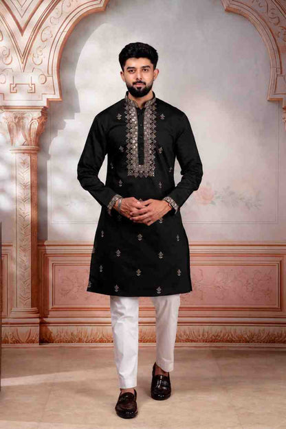 Wedding Kurta for Men Black
