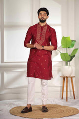 Men's Embroidered Kurta & Pajama Set | Premium Festive & Wedding Ethnic Wear