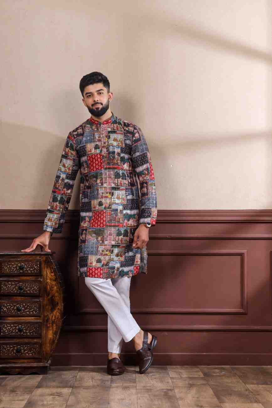 Patchwork Print Kurta Outfit