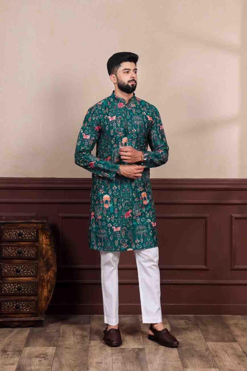 Dark Green Ethnic Kurta Set