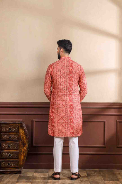 Red Ethnic Kurta for Men