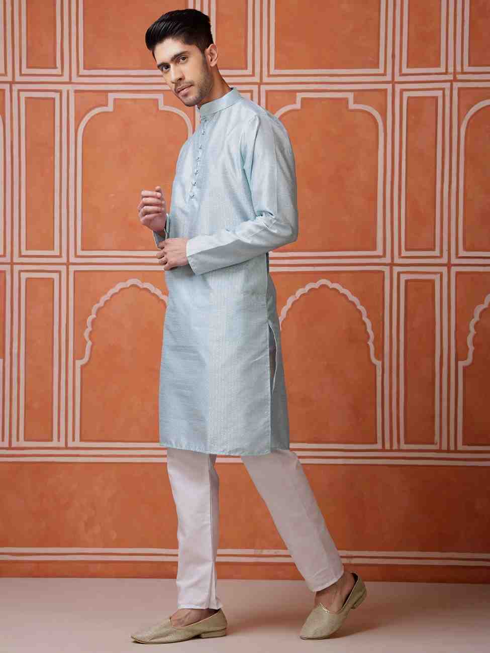 Designer Silk Blend Kurta Outfit