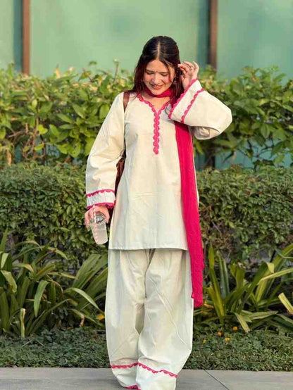 Cotton Chinon festive wear for women