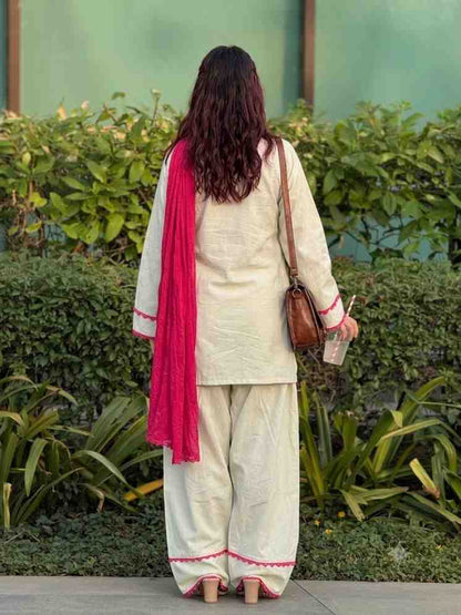 Off White traditional hand work suit