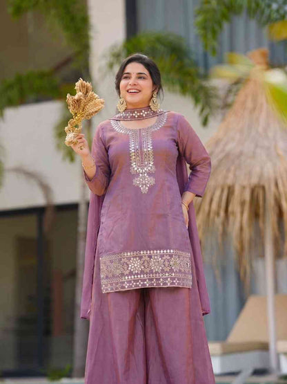 Gold Silk ethnic suit for women