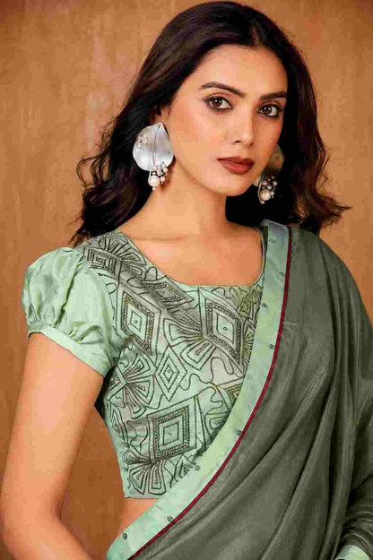 Elegant Georgette Solid Designer Saree