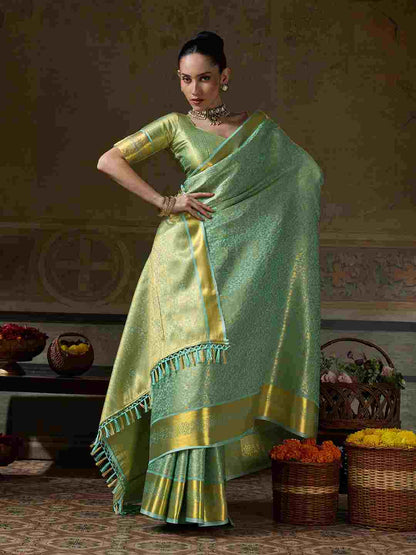 Designer Kanchivaram Silk Saree with Traditional Jari Weaving