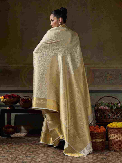 Kanchivaram Silk Designer Saree with Woven Jari Work