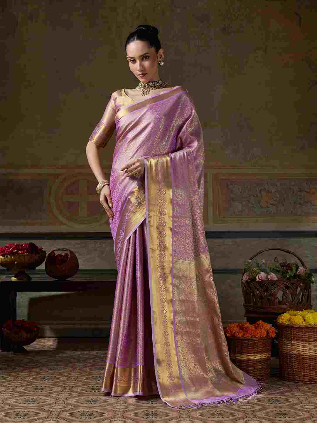 Kanchivaram Silk Woven Jari Saree for Party and Special Occasions