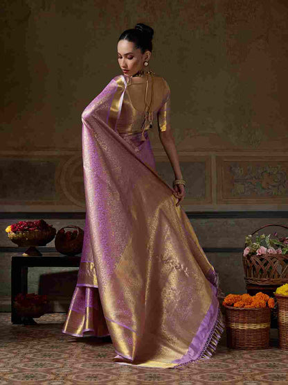 Women’s Kanchivaram Silk Designer Saree with Jari Detailing