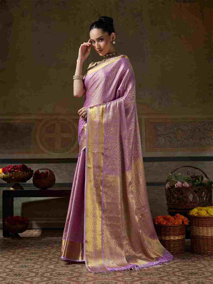 Kanchivaram Silk Traditional Designer Saree with Woven Jari Work