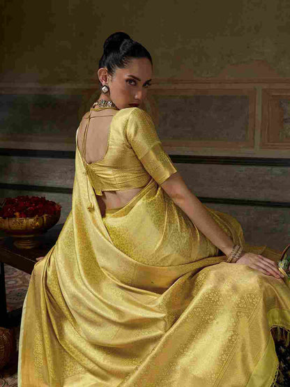 Traditional Kanchivaram Silk Saree with Woven Jari Design