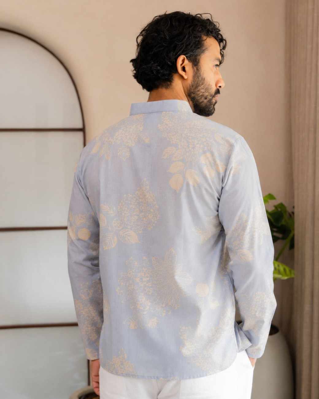 Men's celebration outfit with stylish prints