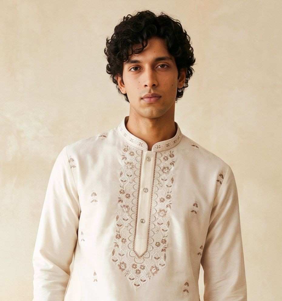 Men's silk cotton festive outfit available in sizes 38 to 44
