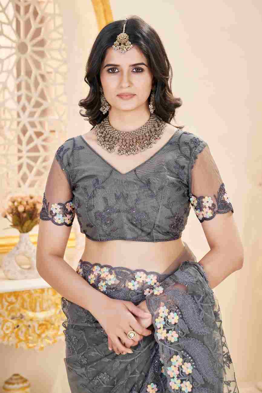 Festive wear butterfly net saree for women