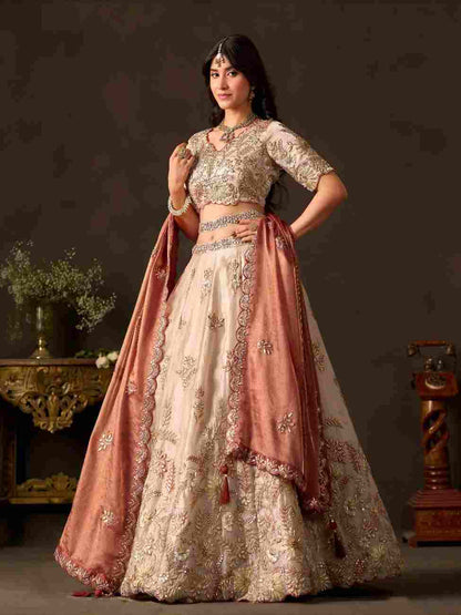 Stylish ethnic outfit with Dori embroidery and sequin details