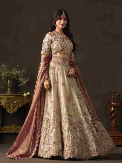 Designer festive clothing with intricate embroidery patterns