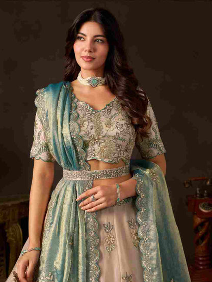 Festive ethnic fashion featuring intricate Dori work