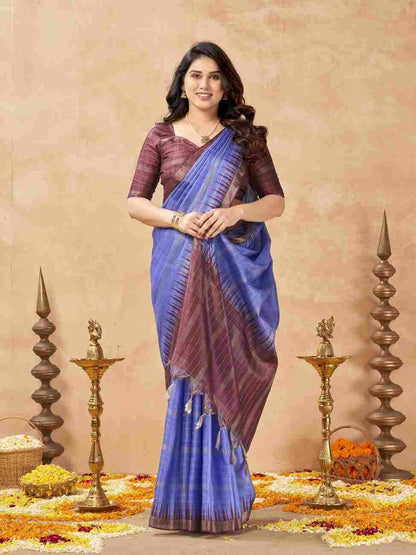 Tussar silk saree with matching blouse piece