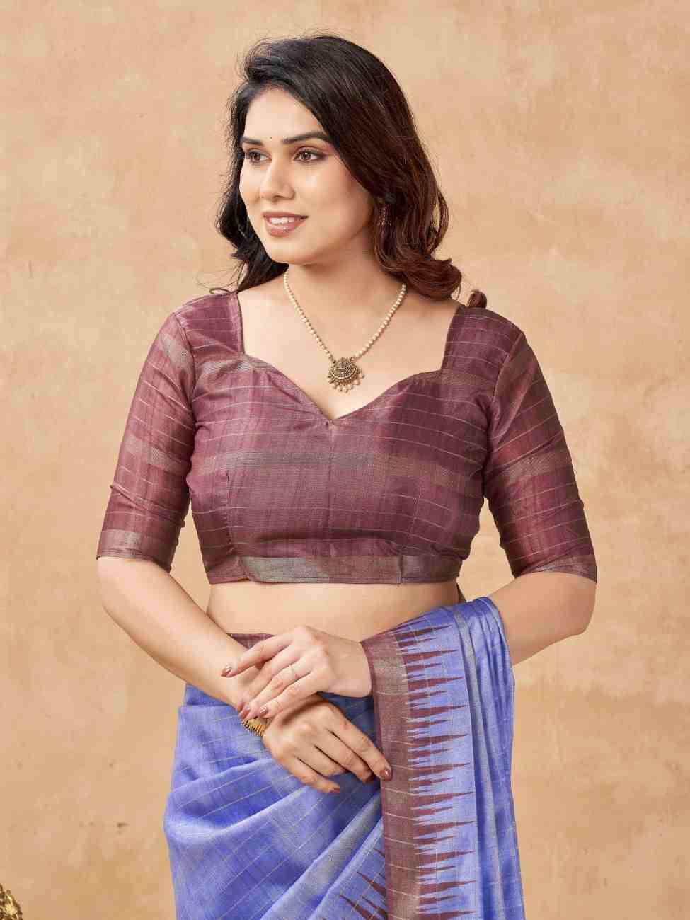 Women's festive fashion saree with woven zari detailing
