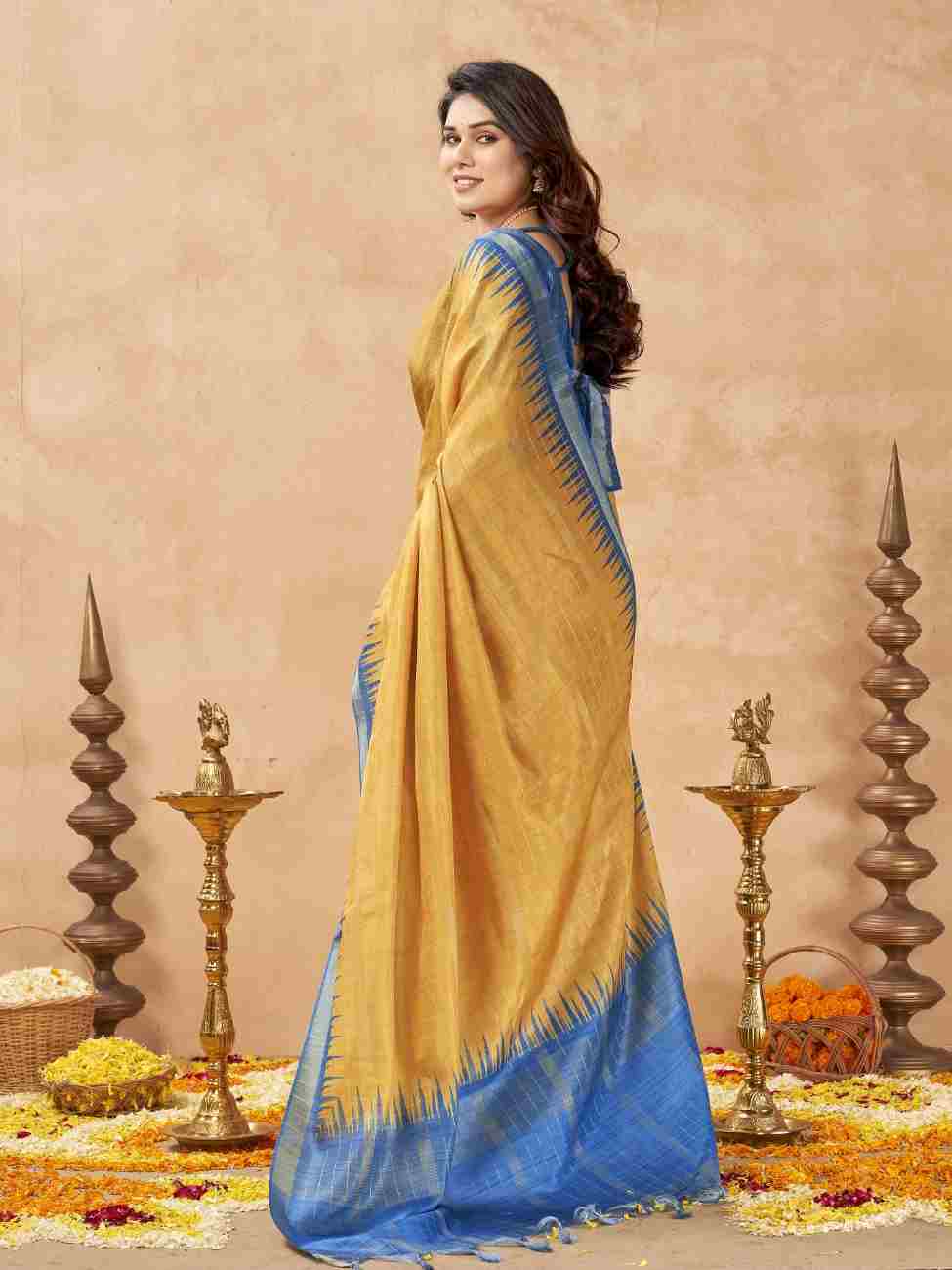 Classic Tussar silk saree for traditional celebrations