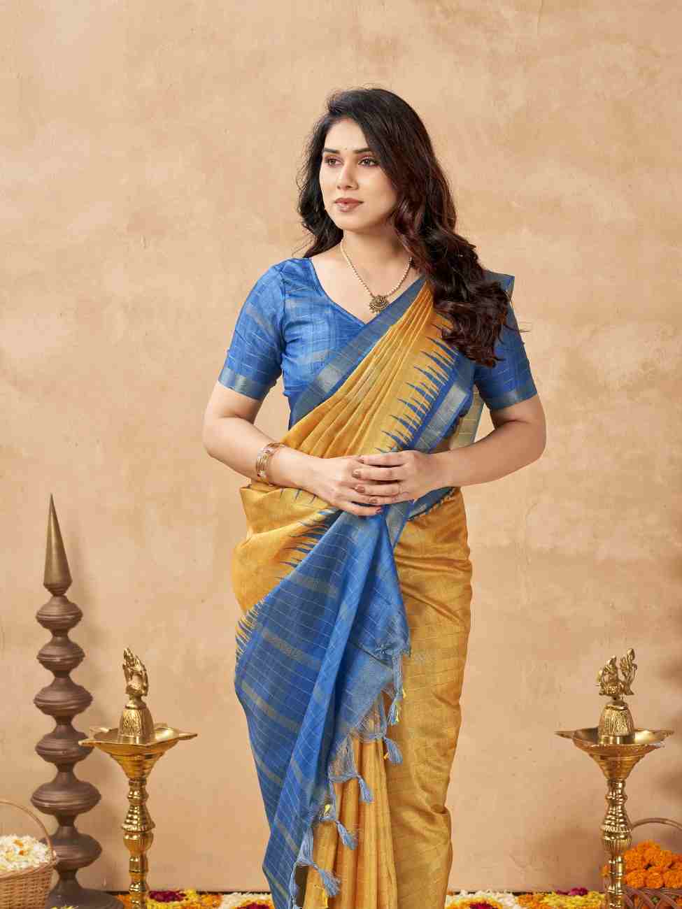 Designer woven zari saree for festive occasions
