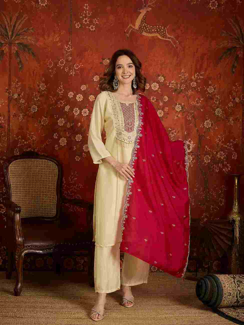 Vichitra designer embroidered suit for women