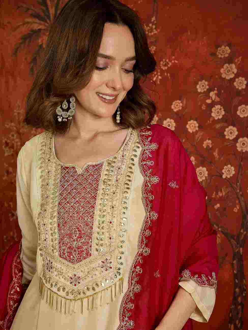 Elegant designer embroidery suit for festive occasions