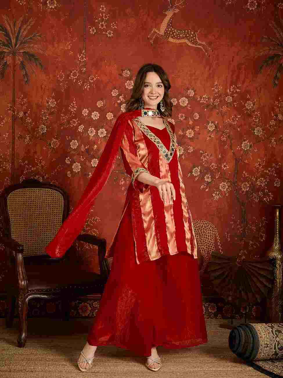 Fendy embroidered designer suit for women