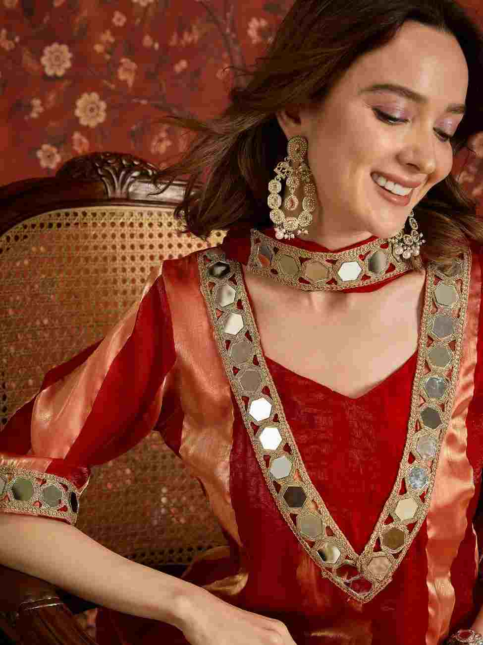 Women's ethnic wear featuring designer embroidery