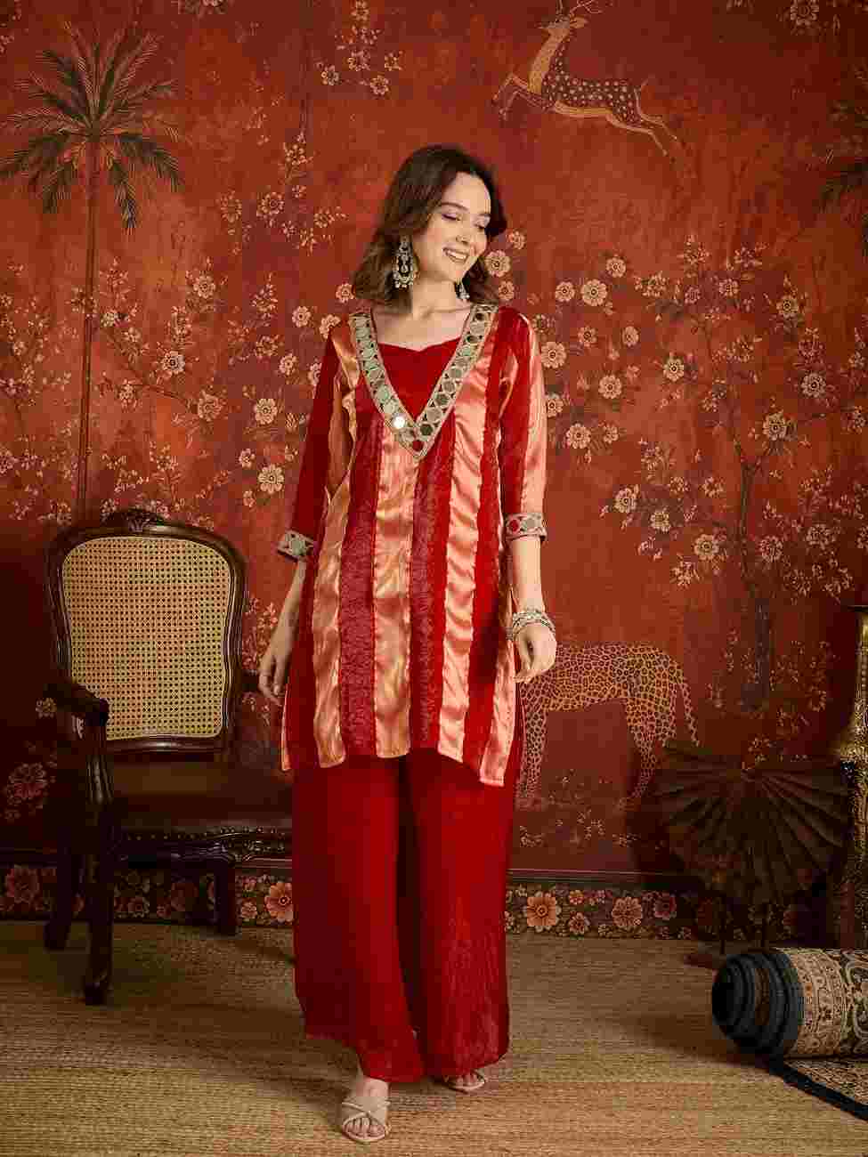 Elegant embroidered Indian suit for festive occasions