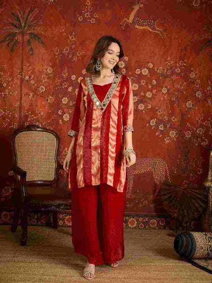 Elegant embroidered Indian suit for festive occasions