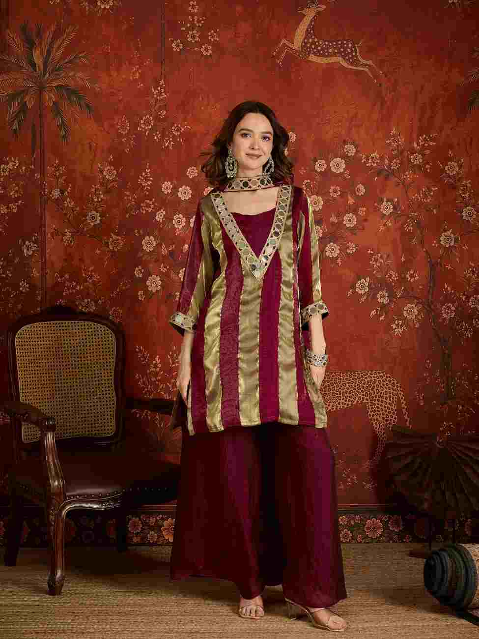 Stylish women's designer suit for traditional occasions