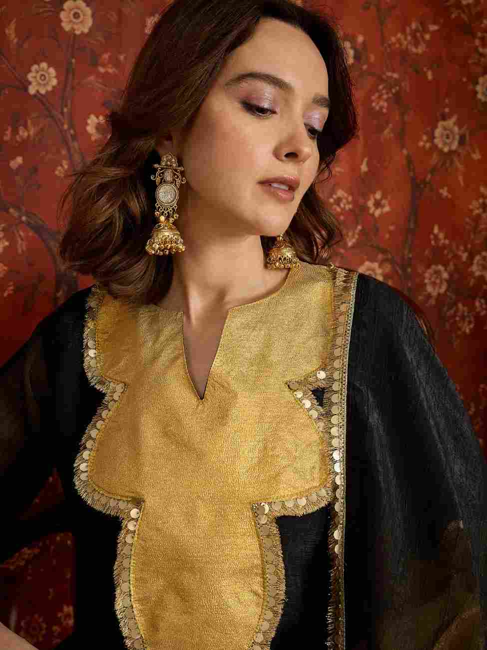Designer embroidery work suit for women by Crunchy