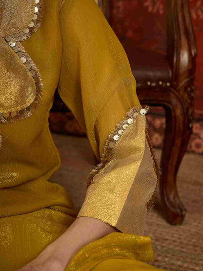 Crunchy embroidered ethnic outfit for festive occasions