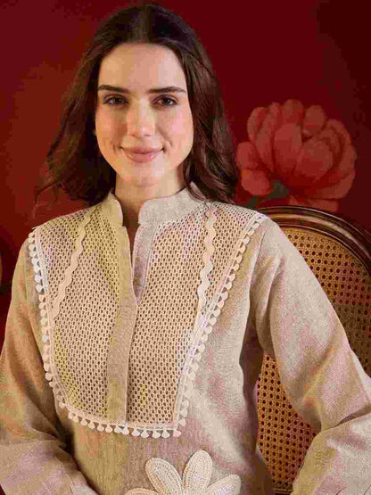 Designer embroidery jute cotton suit for festive wear