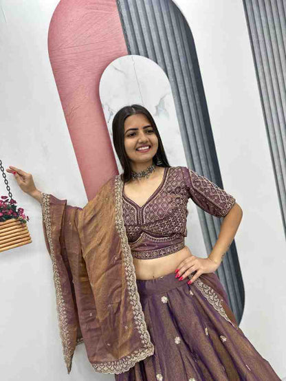 Heavy embroidery lehenga with 6 meter flair