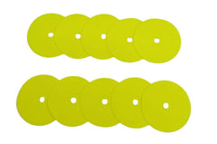 TPE Sports Poly Spot Flat Cones, Soccer Cones, Field Court Markers, Sit Spots, Flat Discs, Soccer Training Equipment, Agility Practice– : Multiple Colors size 6 inch /150 mm (NEON YELLOW)