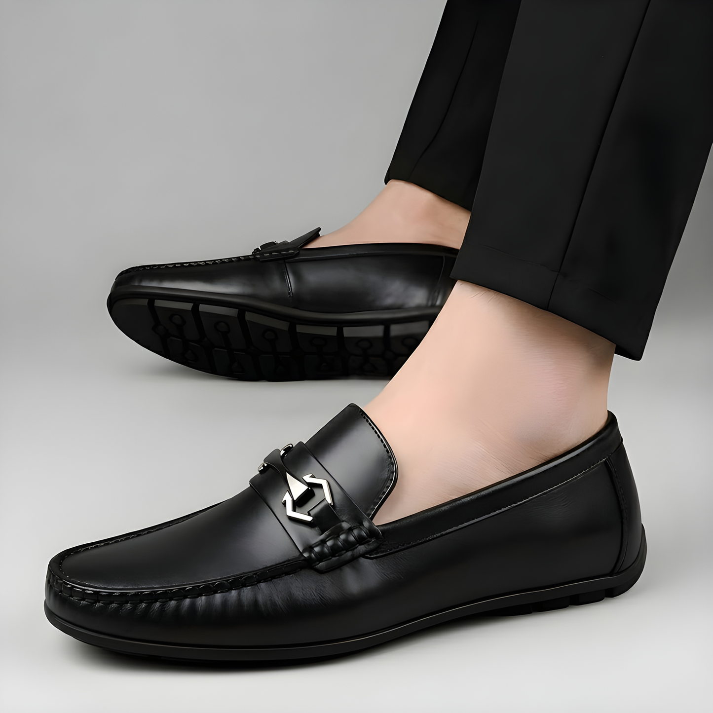 Men's driving loafers in synthetic leather