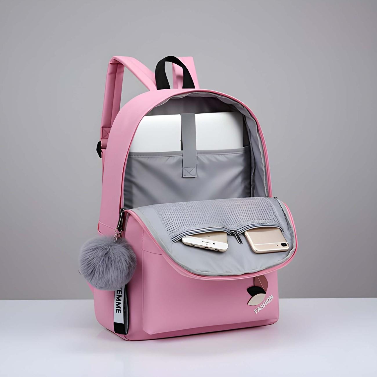 Stylish Women’s Pink Backpack | Lightweight College & Daily Use Bag