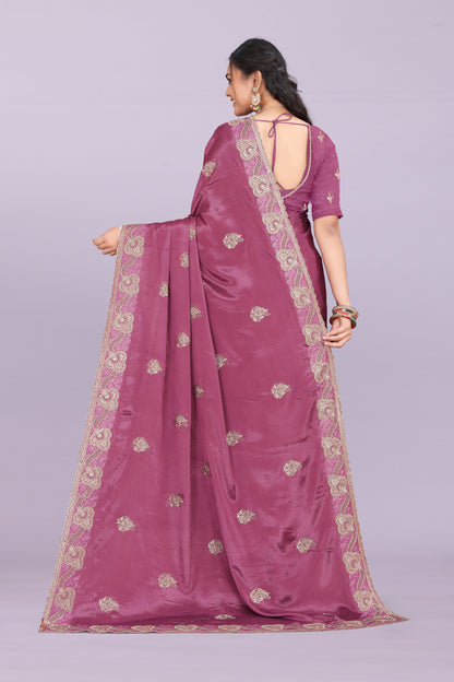 Bhadra Designer Embroidered Bollywood Saree with Swarovski & Mirror Work Khodal Fashion