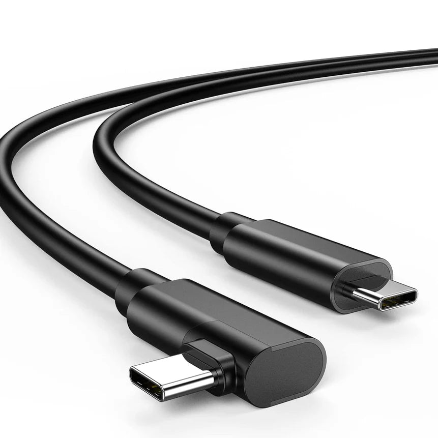 Flixx USB-C to USB-C Cable with L-Shaped Connector, 1.5 Meter, 65 W 3A Current, Super Fast Charging & High-Speed Data Transfer