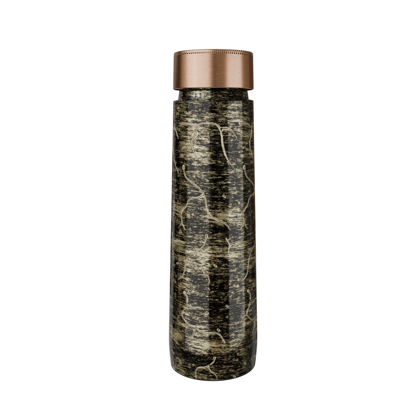 Pure Copper Elegant 1000 ml Premium Coated Water Bottles (Gold Black Abstract, 1000 Ml)