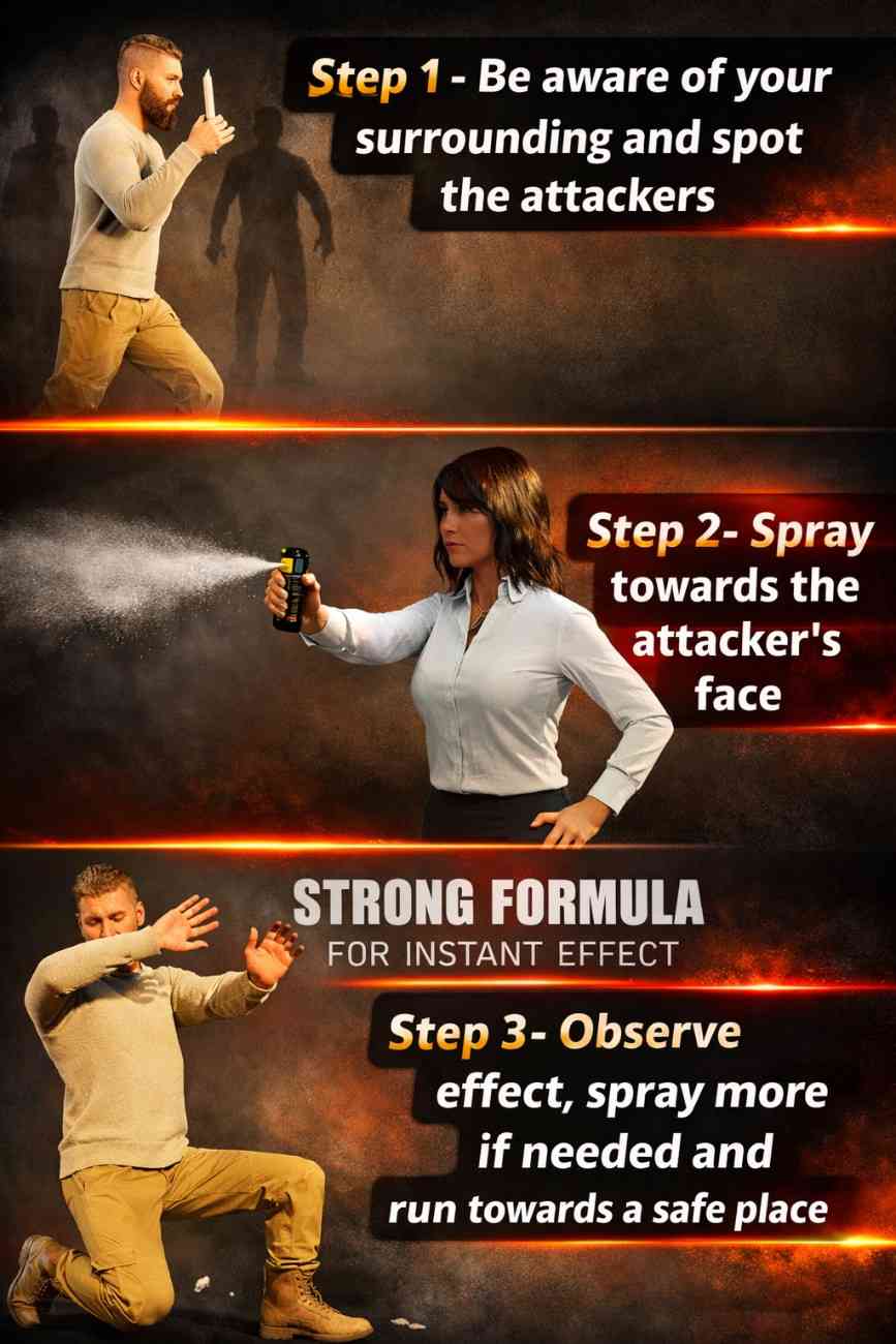 Compact pepper spray for women safety and personal protection