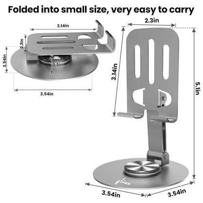 Flixx Foldable Metal Mobile & Tablet Stand | Adjustable Viewing Angle | Anti-Slip Base