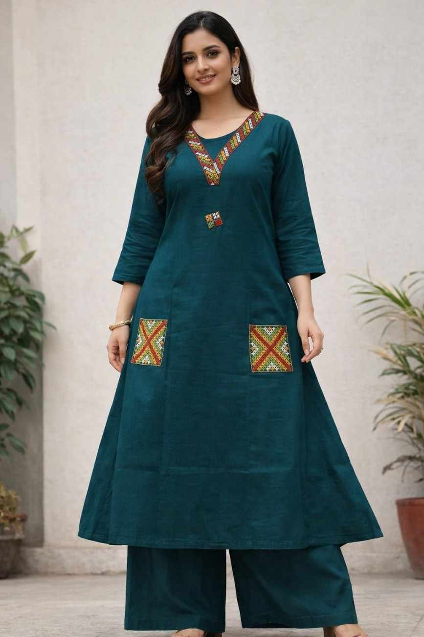 Elegant Teal Ethnic Cord Set for Women Stylish Outfit - indiya Se