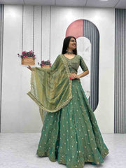 Heavy Embroidery Sequence Work Mosh Lehenga Choli Set