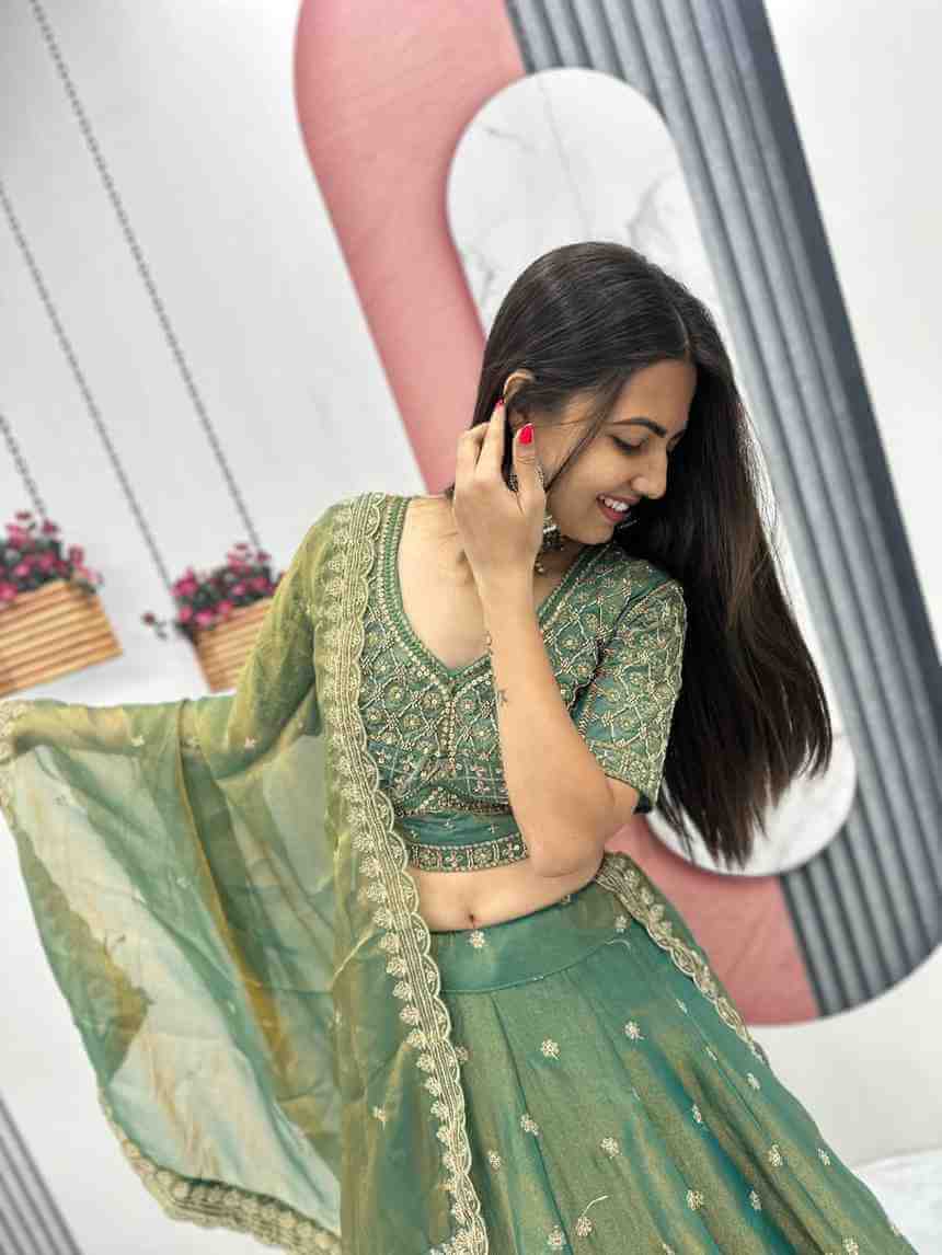 Bridal style heavy work lehenga set